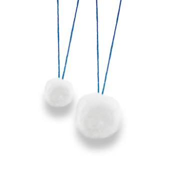 sterile strung cotton balls