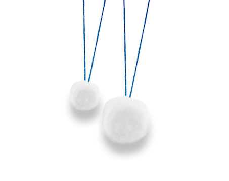 sterile strung cotton balls